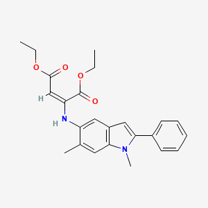 diethyl (2E)-2-[(1,6-dimethyl-2-phenyl-1H-indol-5-yl)amino]but-2-enedioate