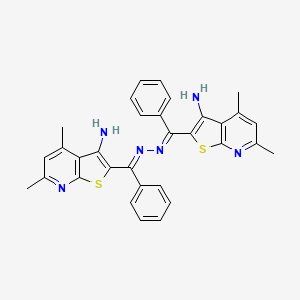 2,2'-{(1E,2E)-hydrazine-1,2-diylidenebis[(E)-phenylmethylylidene]}bis(4,6-dimethylthieno[2,3-b]pyridin-3-amine)