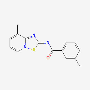 3-methyl-N-[(2E)-8-methyl-2H-[1,2,4]thiadiazolo[2,3-a]pyridin-2-ylidene]benzamide