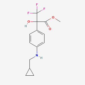 molecular formula C14H16F3NO3 B11485524 Methyl 2-{4-[(cyclopropylmethyl)amino]phenyl}-3,3,3-trifluoro-2-hydroxypropanoate 