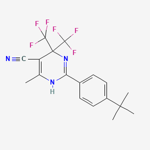 2-(4-Tert-butylphenyl)-6-methyl-4,4-bis(trifluoromethyl)-1,4-dihydropyrimidine-5-carbonitrile