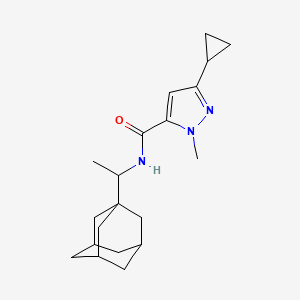 1H-Pyrazole-5-carboxamide, 3-cyclopropyl-1-methyl-N-(1-tricyclo[3.3.1.1(3,7)]dec-1-ylethyl)-