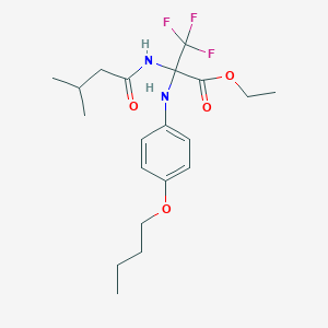 ethyl 2-[(4-butoxyphenyl)amino]-3,3,3-trifluoro-N-(3-methylbutanoyl)alaninate