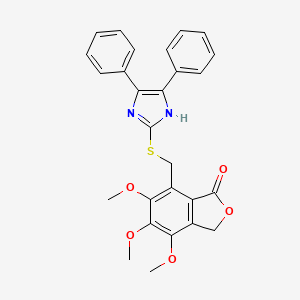 molecular formula C27H24N2O5S B11485633 7-{[(4,5-diphenyl-1H-imidazol-2-yl)sulfanyl]methyl}-4,5,6-trimethoxy-2-benzofuran-1(3H)-one 