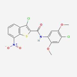 molecular formula C17H12Cl2N2O5S B11485641 3-chloro-N-(4-chloro-2,5-dimethoxyphenyl)-7-nitro-1-benzothiophene-2-carboxamide 