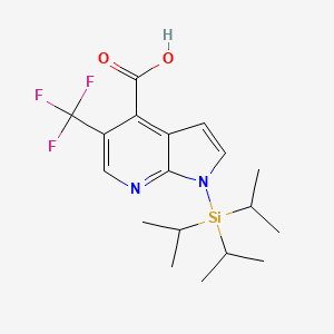 molecular formula C18H25F3N2O2Si B1148566 5-(Trifluoromethyl)-1-(triisopropylsilyl)-1H-pyrrolo[2,3-b]pyridine-4-carboxylic acid CAS No. 1222533-88-1