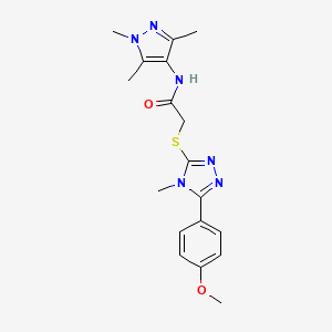 2-{[5-(4-methoxyphenyl)-4-methyl-4H-1,2,4-triazol-3-yl]sulfanyl}-N-(1,3,5-trimethyl-1H-pyrazol-4-yl)acetamide