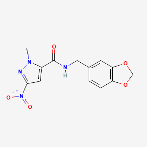 N-(1,3-benzodioxol-5-ylmethyl)-1-methyl-3-nitro-1H-pyrazole-5-carboxamide