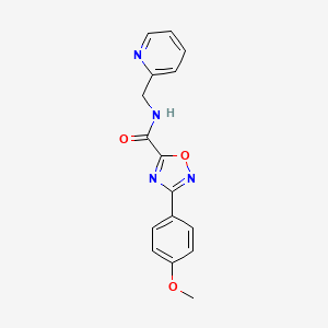 molecular formula C16H14N4O3 B11485752 3-(4-methoxyphenyl)-N-(pyridin-2-ylmethyl)-1,2,4-oxadiazole-5-carboxamide 