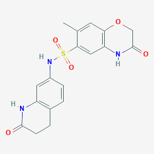 7-methyl-3-oxo-N-(2-oxo-1,2,3,4-tetrahydroquinolin-7-yl)-3,4-dihydro-2H-1,4-benzoxazine-6-sulfonamide