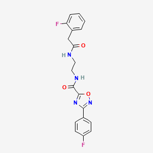 3-(4-fluorophenyl)-N-(2-{[(2-fluorophenyl)acetyl]amino}ethyl)-1,2,4-oxadiazole-5-carboxamide