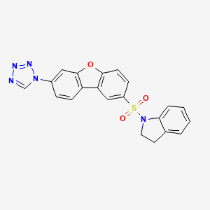 molecular formula C21H15N5O3S B11485816 1-{[7-(1H-tetrazol-1-yl)dibenzo[b,d]furan-2-yl]sulfonyl}indoline 