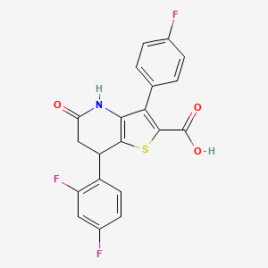 molecular formula C20H12F3NO3S B11485832 7-(2,4-Difluorophenyl)-3-(4-fluorophenyl)-5-oxo-4,5,6,7-tetrahydrothieno[3,2-b]pyridine-2-carboxylic acid 