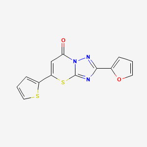 7H-[1,2,4]Triazolo[5,1-b][1,3]thiazin-7-one, 2-(2-furanyl)-5-(2-thienyl)-