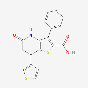 5-Oxo-3-phenyl-7-(thiophen-3-yl)-4,5,6,7-tetrahydrothieno[3,2-b]pyridine-2-carboxylic acid