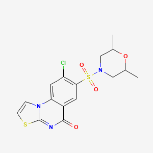 8-chloro-7-[(2,6-dimethylmorpholin-4-yl)sulfonyl]-5H-[1,3]thiazolo[3,2-a]quinazolin-5-one