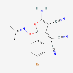 [5-amino-2-(4-bromophenyl)-4-cyano-2-[(propan-2-ylideneamino)oxy]furan-3(2H)-ylidene]propanedinitrile