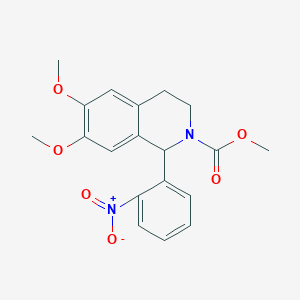 molecular formula C19H20N2O6 B11485927 methyl 6,7-dimethoxy-1-(2-nitrophenyl)-3,4-dihydroisoquinoline-2(1H)-carboxylate 