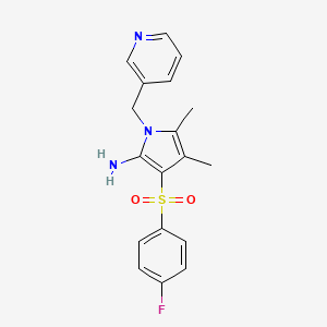 molecular formula C18H18FN3O2S B11485956 3-[(4-fluorophenyl)sulfonyl]-4,5-dimethyl-1-(pyridin-3-ylmethyl)-1H-pyrrol-2-amine 