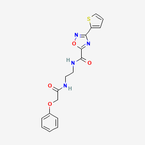 N-{2-[(phenoxyacetyl)amino]ethyl}-3-(thiophen-2-yl)-1,2,4-oxadiazole-5-carboxamide