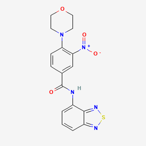 molecular formula C17H15N5O4S B11485989 N-(2,1,3-benzothiadiazol-4-yl)-4-(morpholin-4-yl)-3-nitrobenzamide 