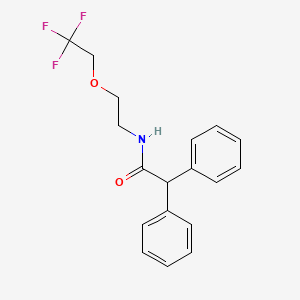 molecular formula C18H18F3NO2 B11486000 2,2-diphenyl-N-[2-(2,2,2-trifluoroethoxy)ethyl]acetamide 