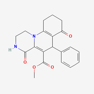 methyl 4,7-dioxo-6-phenyl-2,3,4,6,7,8,9,10-octahydro-1H-pyrazino[1,2-a]quinoline-5-carboxylate