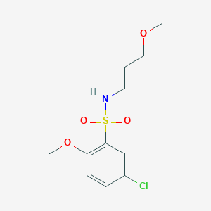 molecular formula C11H16ClNO4S B11486027 5-chloro-2-methoxy-N-(3-methoxypropyl)benzenesulfonamide 