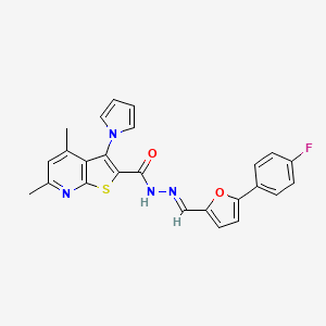 N'-[(E)-[5-(4-Fluorophenyl)furan-2-YL]methylidene]-4,6-dimethyl-3-(1H-pyrrol-1-YL)thieno[2,3-B]pyridine-2-carbohydrazide