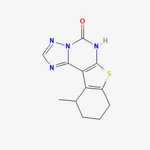 molecular formula C12H12N4OS B11486039 11-methyl-8,9,10,11-tetrahydro[1]benzothieno[3,2-e][1,2,4]triazolo[1,5-c]pyrimidin-5(6H)-one 