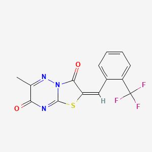 7H-Thiazolo[3,2-b][1,2,4]triazine-3,7(2H)-dione, 6-methyl-2-[[2-(trifluoromethyl)phenyl]methylidene]-