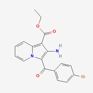 molecular formula C18H15BrN2O3 B11486056 Ethyl 2-amino-3-(4-bromobenzoyl)indolizine-1-carboxylate 