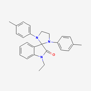 molecular formula C26H27N3O B11486065 1'-ethyl-1,3-bis(4-methylphenyl)spiro[imidazolidine-2,3'-indol]-2'(1'H)-one 