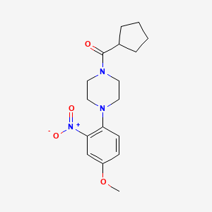 molecular formula C17H23N3O4 B11486099 Cyclopentyl[4-(4-methoxy-2-nitrophenyl)piperazin-1-yl]methanone 