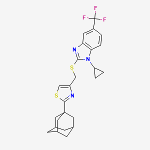 2-({[2-(1-adamantyl)-1,3-thiazol-4-yl]methyl}thio)-1-cyclopropyl-5-(trifluoromethyl)-1H-benzimidazole