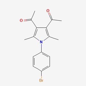 molecular formula C16H16BrNO2 B11486124 Ethanone, 1-(4-acetyl-1-(4-bromophenyl)-2,5-dimethylpyrrol-3-yl)- CAS No. 112086-80-3