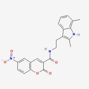 N-[2-(2,7-dimethyl-1H-indol-3-yl)ethyl]-6-nitro-2-oxo-2H-chromene-3-carboxamide