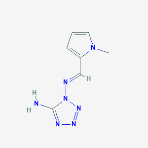 molecular formula C7H9N7 B11486135 N~1~-[(E)-(1-methyl-1H-pyrrol-2-yl)methylidene]-1H-tetrazole-1,5-diamine 