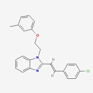 2-[(E)-2-(4-chlorophenyl)ethenyl]-1-[2-(3-methylphenoxy)ethyl]-1H-benzimidazole