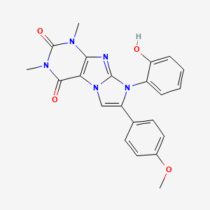 molecular formula C22H19N5O4 B11486152 8-(2-hydroxyphenyl)-7-(4-methoxyphenyl)-1,3-dimethyl-1H-imidazo[2,1-f]purine-2,4(3H,8H)-dione 