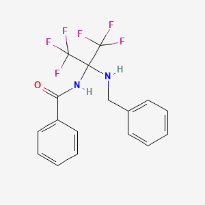 molecular formula C17H14F6N2O B11486172 N-[1-(Benzylamino)-2,2,2-trifluoro-1-(trifluoromethyl)ethyl]benzamide 