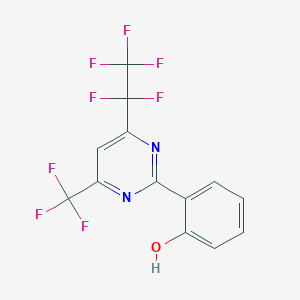 molecular formula C13H6F8N2O B11486177 2-[4-(Pentafluoroethyl)-6-(trifluoromethyl)pyrimidin-2-yl]phenol 