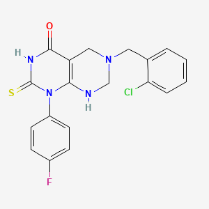 6-(2-chlorobenzyl)-1-(4-fluorophenyl)-2-thioxo-2,3,5,6,7,8-hexahydropyrimido[4,5-d]pyrimidin-4(1H)-one