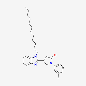 molecular formula C30H41N3O B11486218 4-(1-dodecyl-1H-benzimidazol-2-yl)-1-(3-methylphenyl)pyrrolidin-2-one 