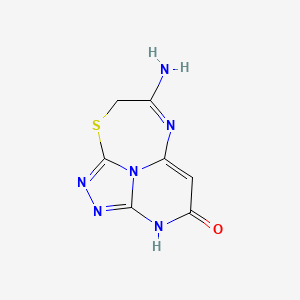 molecular formula C7H6N6OS B11486238 7-amino-8H-9-thia-1,2,3,6,9b-pentaazabenzo[cd]azulen-4-ol 