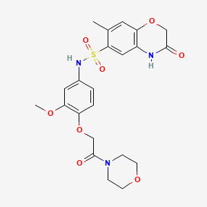 N-{3-methoxy-4-[2-(morpholin-4-yl)-2-oxoethoxy]phenyl}-7-methyl-3-oxo-3,4-dihydro-2H-1,4-benzoxazine-6-sulfonamide