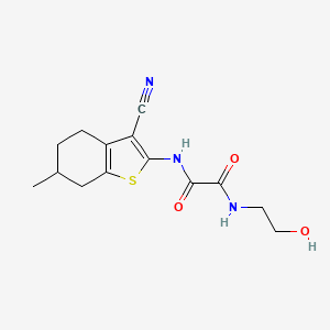 molecular formula C14H17N3O3S B11486245 N-(3-cyano-6-methyl-4,5,6,7-tetrahydro-1-benzothiophen-2-yl)-N'-(2-hydroxyethyl)ethanediamide 