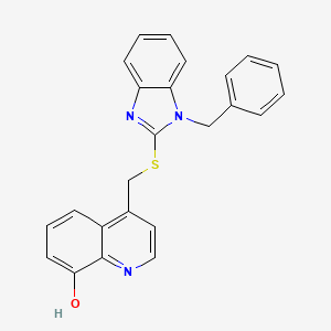 molecular formula C24H19N3OS B11486246 4-{[(1-benzyl-1H-benzimidazol-2-yl)sulfanyl]methyl}quinolin-8-ol 