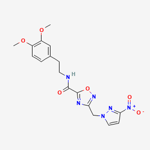 N-[2-(3,4-dimethoxyphenyl)ethyl]-3-[(3-nitro-1H-pyrazol-1-yl)methyl]-1,2,4-oxadiazole-5-carboxamide