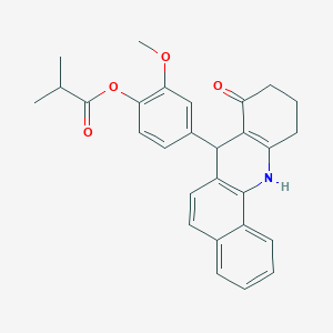 2-Methoxy-4-(8-oxo-7,8,9,10,11,12-hexahydrobenzo[c]acridin-7-yl)phenyl 2-methylpropanoate